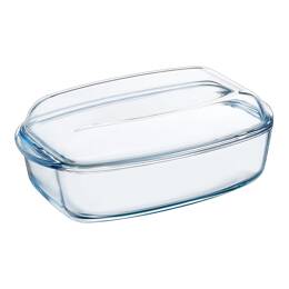 Cocotte rectangulaire   37 x 22 cm transparent en verre