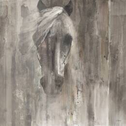 Tableau cheval blanc aquarelle imprimé sur toile 50x50 cm