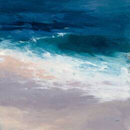 Tableau paysage abstrait marée du soir imprimé sur toile 50x50 cm