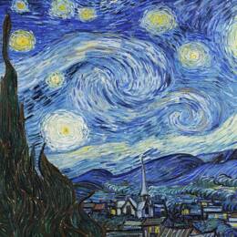 Tableau la Nuit Etoilée de Vincent Van Gogh imprimé sur toile 90x60 cm