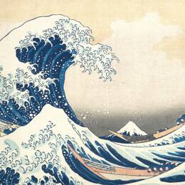 Tableau la vague de Kanagawa par Hokusai imprimé sur toile 90x60 cm