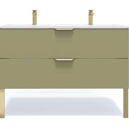 Meuble salle de bain double vasque 120cm 2 tiroirs Vert