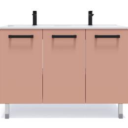 Meuble salle de bain double vasque 120cm 3 portes Abricot