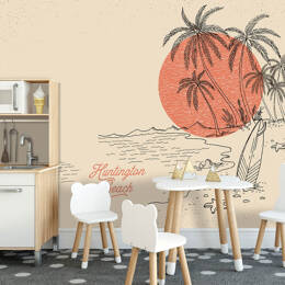 Papier peint enfant surf beach 364x270 cm