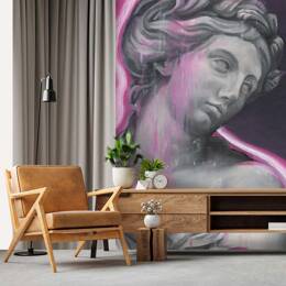 Papier peint graphique rose 208x270cm