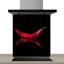 Fond de hotte décorative, chile guajillo rouge 60x70  cm