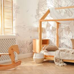 Papier peint panoramique enfant tanzanie gris 225x250cm-made in france