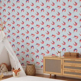 Papier peint crevettes loufoques 52x1000 cm