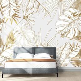 Papier peint feuilles tropicales beige 364x270 cm