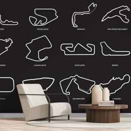Papier peint  circuits de F1  364x270 cm