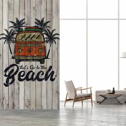 Papier peint camping car partons à la plage 156x270 cm