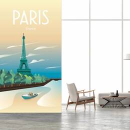 Papier peint la seine et la tour Eiffel 156x270 cm