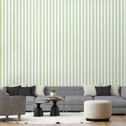 Papier peint rayures vert d'eau 52x1000 cm