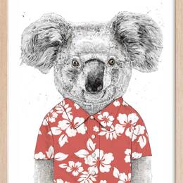 Affiche enfant koala  avec cadre bois 40x60 cm