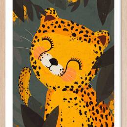 Affiche enfant petit léo  avec cadre bois 40x60 cm