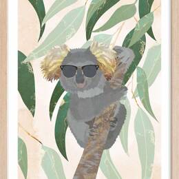 Affiche enfant cool koala  avec cadre bois 40x60 cm