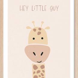 Affiche enfant girafe avec cadre bois 40x60 cm