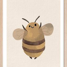 Affiche enfant l'abeille  avec cadre bois 40x60 cm