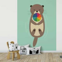 Papier peint loutre en baignade 208x270 cm