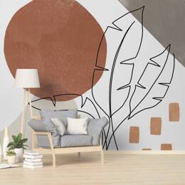 Papier peint cercle d'ocre 260x270 cm