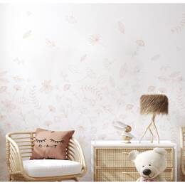 Papier peint panoramique enfant danse des feuilles beige 150x250cm-mad