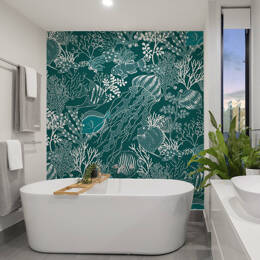 Papier peint panoramique enfant en apnée vert 225x250cm-made in france