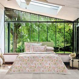 Jete de lit satin beige 230x250 cm