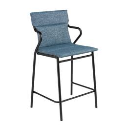 Fauteuil de repas matelassé mi-haut en acier  L52xl58xH100