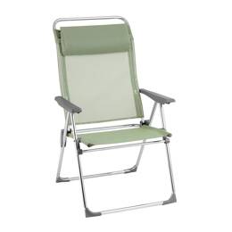 Fauteuil pliant multi-positions en aluminium vert L68xl68xH111