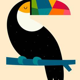 Tableau toucan imprimé sur toile 40x60 cm