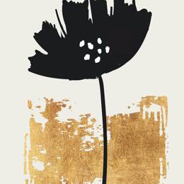 Tableau fleur pollen doré imprimé sur toile 60x90 cm