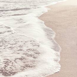 Tableau rivage rose impression sur aluminium 60x90 cm