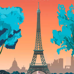 Tableau ville Paris France imprimé sur toile 60x90 cm