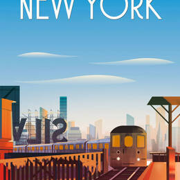 Tableau de voyage New York ville imprimé sur toile 60x90 cm