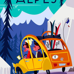 Tableau  sur la route des alpes imprimé sur toile 40x60 cm