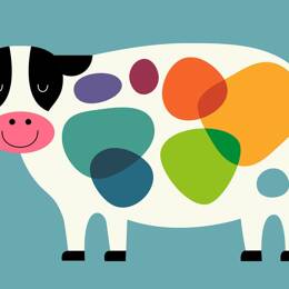 Tableau lait joyeux  imprimé sur toile 60x40 cm