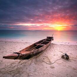 Tableau Zanzibar couche de soleil imprimé sur toile 60x90 cm
