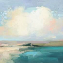 Tableau abstrait ciel sur la côte imprimé sur toile 90x60 cm