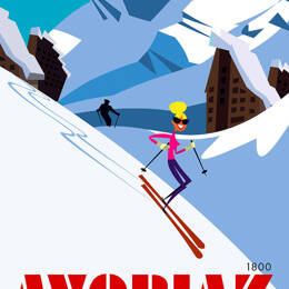 Tableau de voyage Avoriaz 1800 imprimé sur toile 40x60 cm
