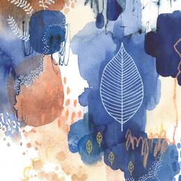 Tableau fleurs bonheur bleu imprimé sur toile 60x90 cm