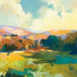 Tableau abstrait Soleil de midi sur la vallée Toile imprimée 100x60cm