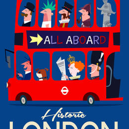 Tableau rétro bus london imprimé sur toile 40x60 cm
