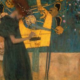 Tableau musique de Gustav Klimt imprimé sur toile 50x50 cm