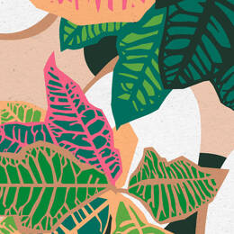 Tableau plantes colorées pour le jardin imprimé sur toile 60x90 cm