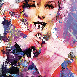 Tableau illustration graffiti Marilyn imprimé sur toile 60x90 cm