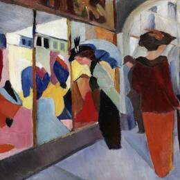 Tableau August Macke la boutique de mode imprimé sur toile 60x40 cm