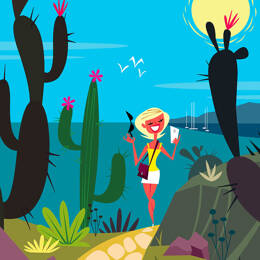 Tableau  jardin exotique d' eze imprimé sur toile 40x60 cm
