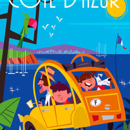 Tableau le soleil de la cote d'azur imprimé sur toile 40x60 cm