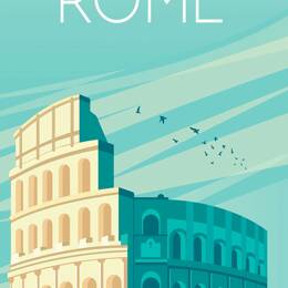 Tableau voyage Rome et le colisée imprimé sur toile 60x90 cm