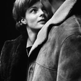Tableau romy schneider et alain delon imprimé sur toile 40x60 cm